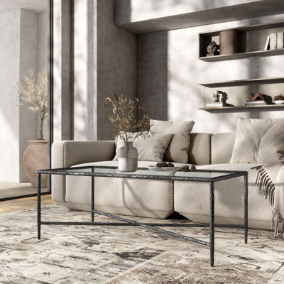 Lalia Modern Metal X-Brace Coffee Table