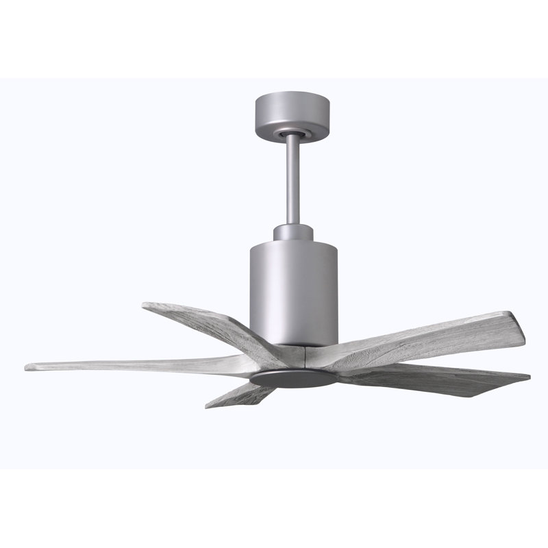 Patricia LED Downrod Ceiling Fan, Barn Wood Tone, Brushed Nickel
