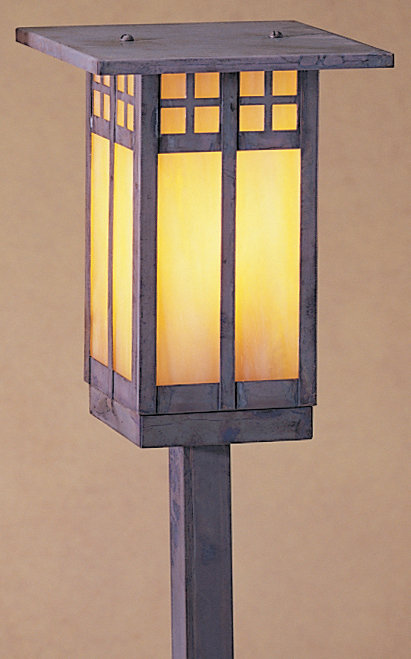 Glasgow LED Pathway Light, 11" H x 6" W, Mission Brown, Gold White Iridescent