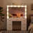White Makeup Vanity Desk with Lighted Mirror,Sliding 2 Storage Wall-Mounted Jewelry for Bedroom