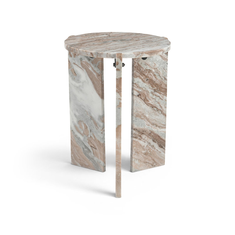 Table de bout / d'appoint en marbre véritable Vernazza Alaska, Brun