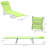 Outsunny Folding Chaise Lounge Pool Chairs, Outdoor Sun Tanning Chairs With Pillow, Reclining Back, Steel Frame & Breathable Mesh For Beach, Yard, Patio,  Green-1084918738