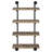Rustic Black And Brown 4 Wall Shelf For Office Storage Display Mounted In Tone Use-121158790