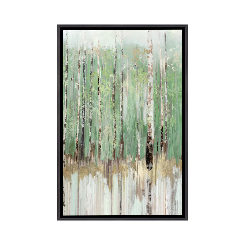 " Tree Essence II " Acrylic Painting, 60" H x 40" W x 1.5" D, Distressed Black Framed Canvas, No Mat