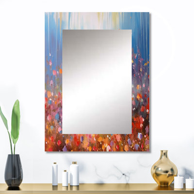 Couple marchant dans une romance artistique - miroir de couple, miroir mural bleu unique, impression d'art en métal
