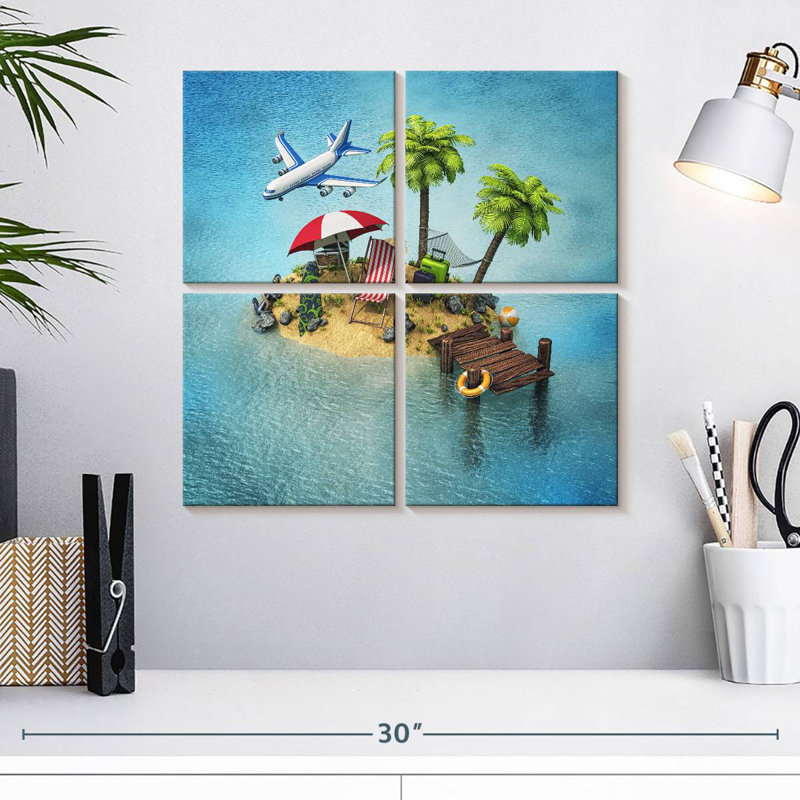 Île de vacances Gillard, H 18 po x l 18 po