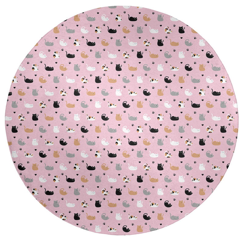 Chenille Geometric Indoor Rug, Round 5'