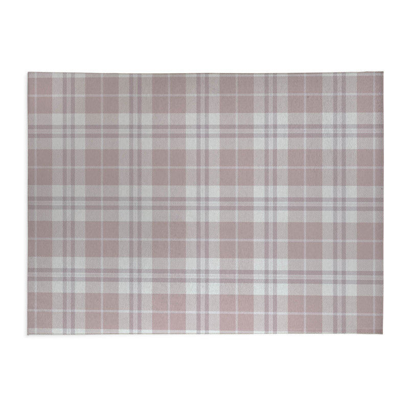 Tapis de bureau léger Tartan Block, L 3 pi x L 2 pi, Rose