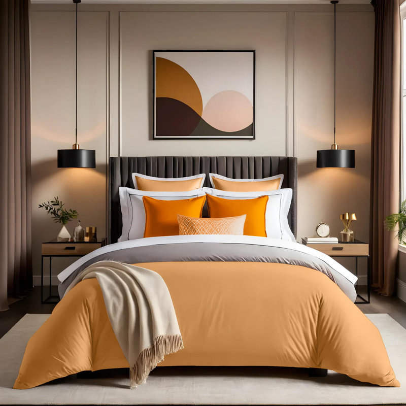 Ranforce Quilt Cover, Light Orange