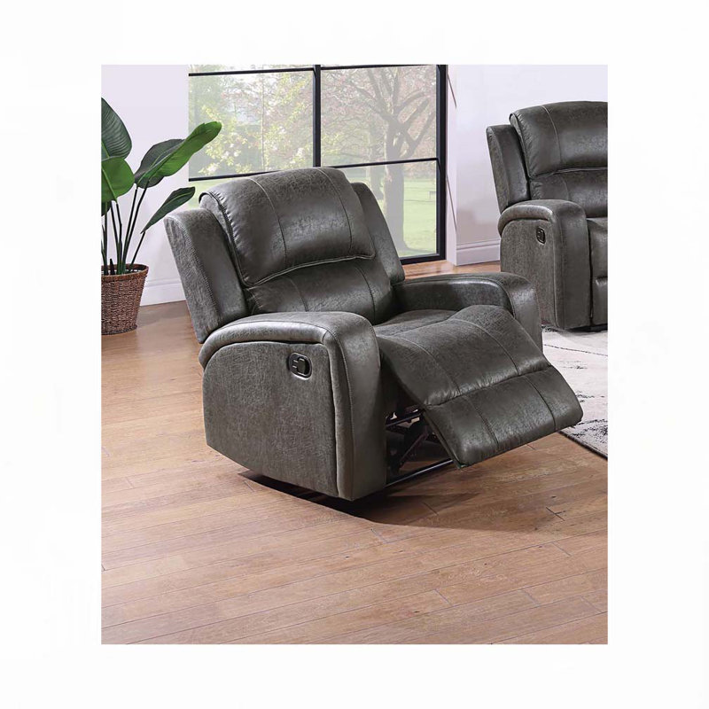 PU Leather Manual Recliner Chair, Smoke