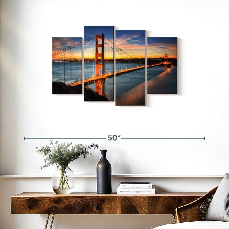 Lumières sur Golden Gate, H 22 po x l 36 po