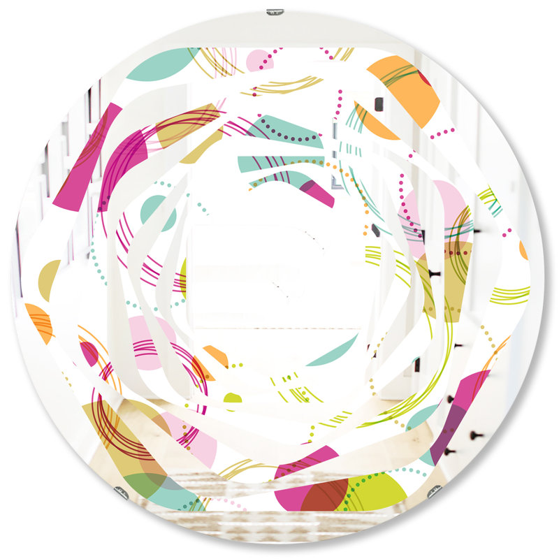 Miroir mural Whirl Cottage Americana, 31,5 po x 31,5 po, Conception circulaire II