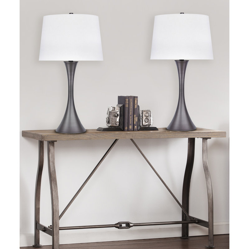 Adonis Metal Lamp, Gray Slate, Beige