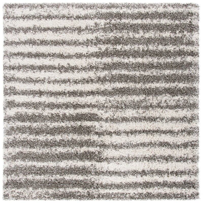 Audrianna Shag Performance Striped Rug, Square 7'