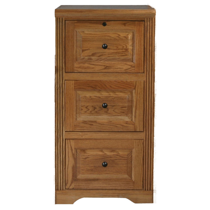 18.25 " Wide 3 Solid Wood Vertical Filing Cabinet, Medium
