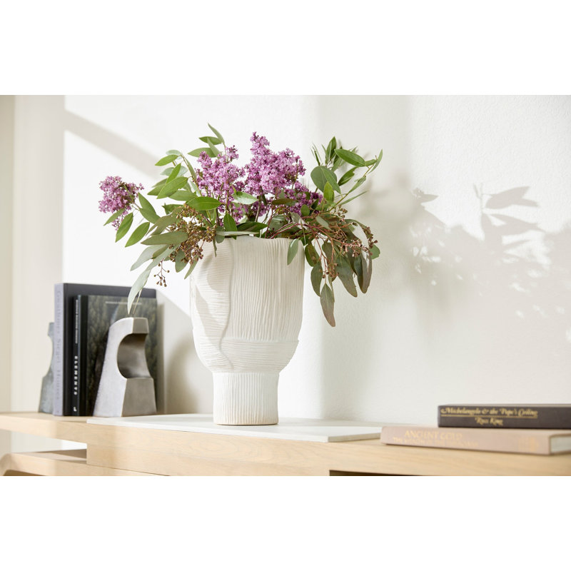 Astreae Handmade Ceramic / Porcelain Table Vase, 14" H x 9.5" W x 9.5" D