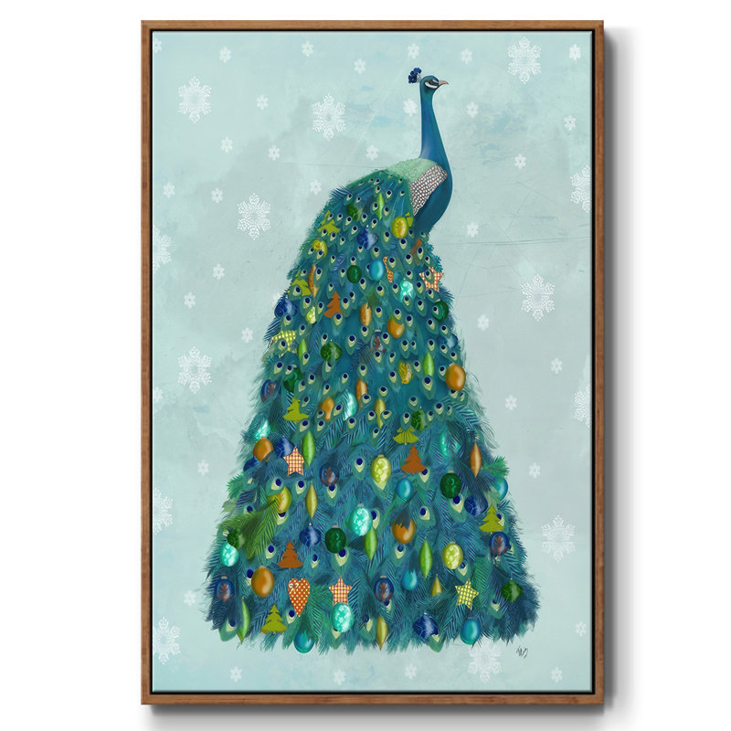 Arbre de Noël Christmas Peacock, H 25 po x l 17 po x P 1,5 po, Noyer