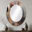 Abstrait abstrait doré et rose Infinity Circles II - Miroir décoratif abstrait ovale sur métal-819678943