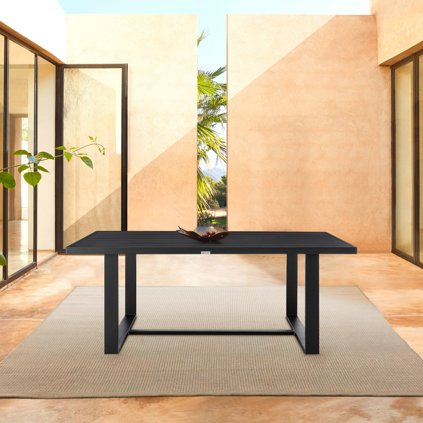 Scotia 79" Patio Dining Table, Black