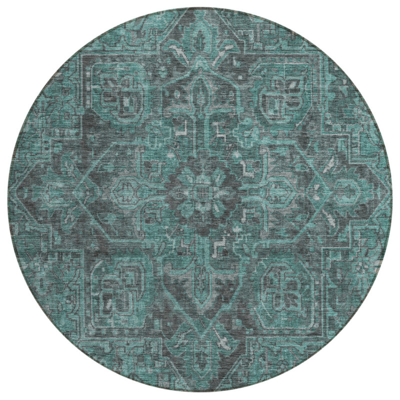Tapis extérieur rond lavable antidérapant 8 pi