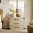 3-Drawer Industrial Wood Nightstand with Metal Handles-1696036354