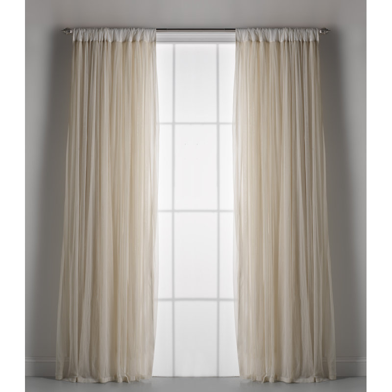 Whisper Sheer Curtain Single Panel, Ivory, 44" W x  96" L