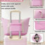Valise à roulettes Hardshell avec sacs Valise à roulettes double avec verrou TSA, bagage rétro simple 24 po, rose clair