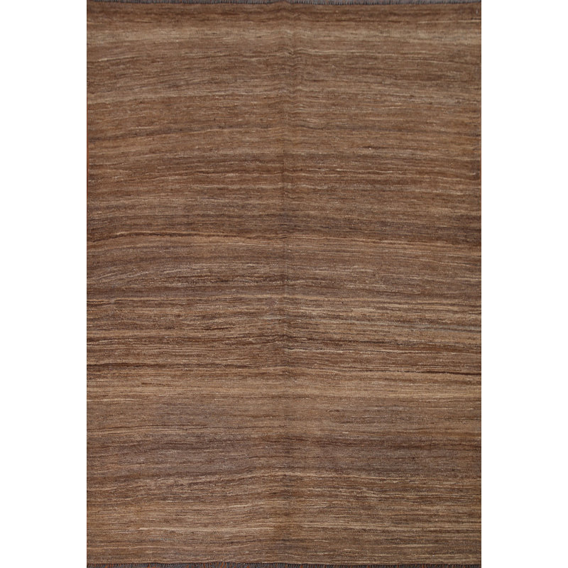 Tapis brun en laine Kilim Earth Tone 5 x 7