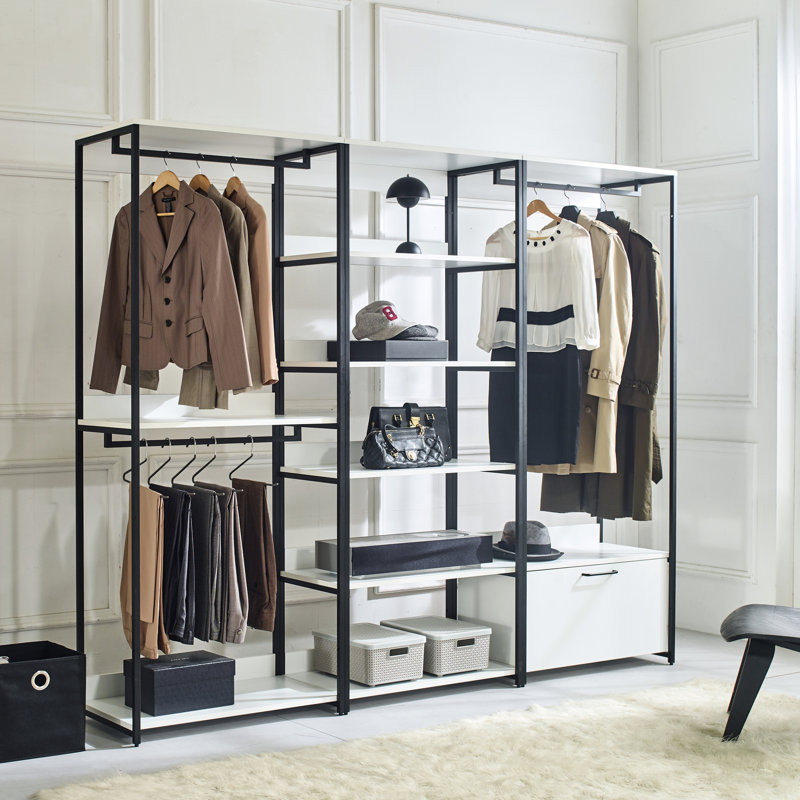 Armoire en métal - rangement très profond, protection contre la chaleur de l'eau, égratignure, cadre blanc avec système de classement E0, espace de rangement,