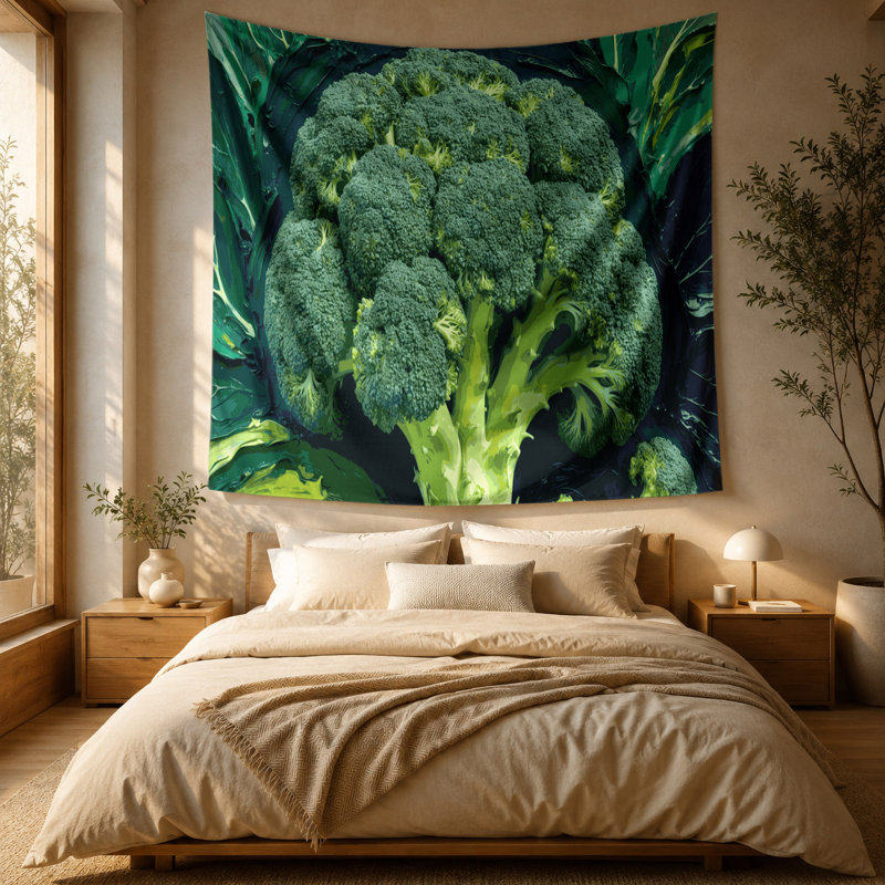 Tapisserie murale légumes broccoli, 88 po x 104 po