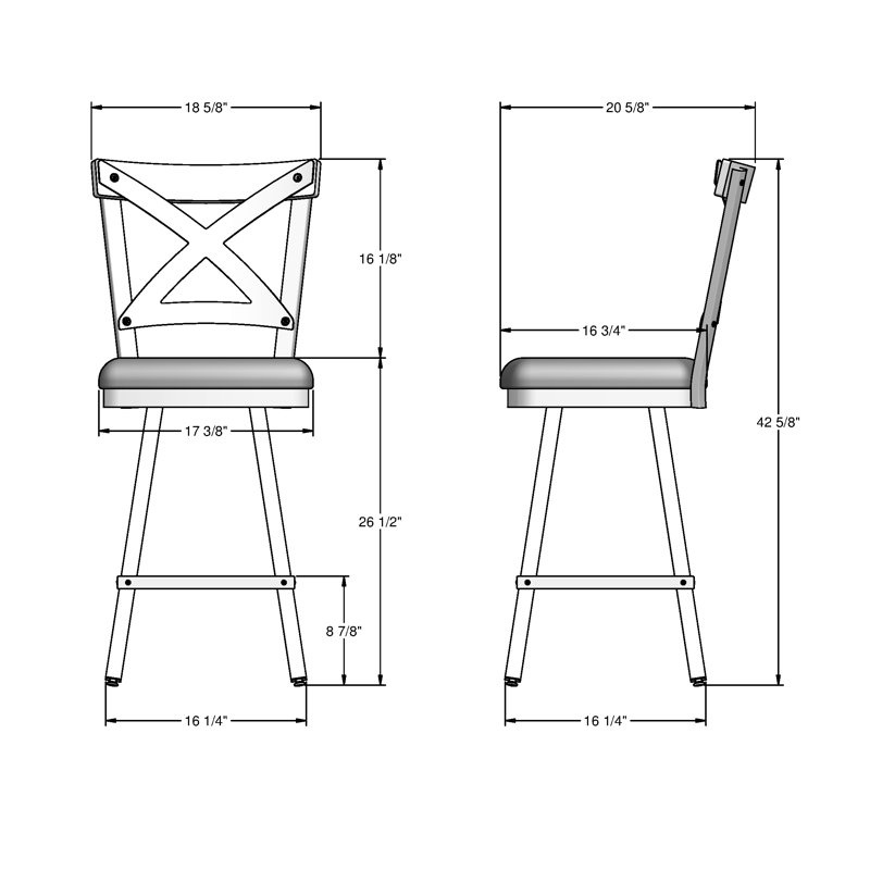 Karsten Swivel Counter & Bar Stool, Gray Wood, Counter Stool (26.5" Seat Height)