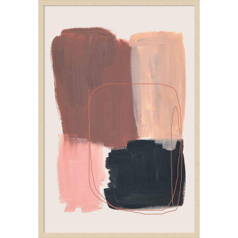 «Rience Abstract Brush Strokes 120» par Mareike Bohmer, impression sur bois encadrée, Brun, H 41 po x l 28 po