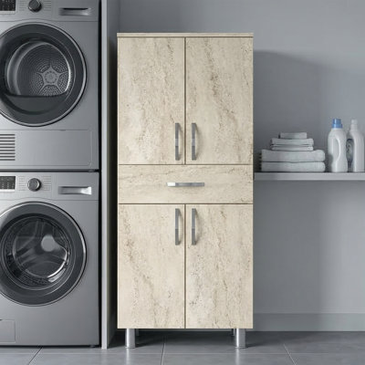 Aurelia 55" Freestanding Kitchen Pantry with Drawer and Adjustable Shelving