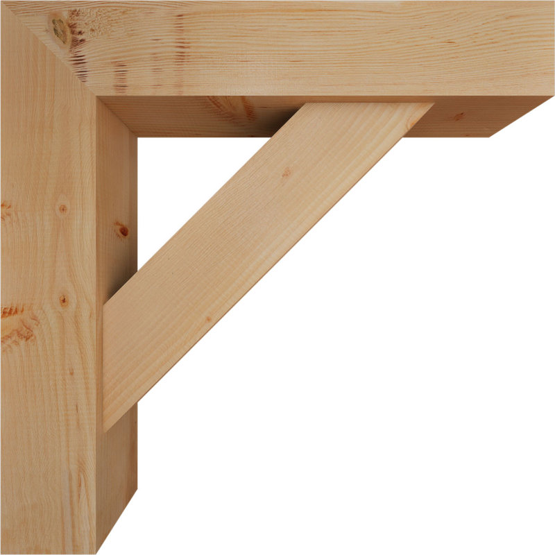 Support de bloc traditionnel avec entretoise décalée, 32 x 32, Sapin Douglas de l 7 1/2 (lisse)