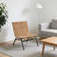 Fauteuil d'appoint en cuir brun tissé