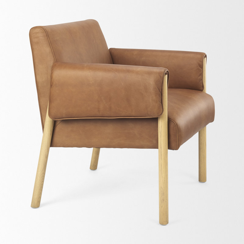  Ensemble de trois fauteuils en cuir bruns