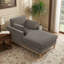 Chaise longue en tissu velours Searle Pierre-130033868