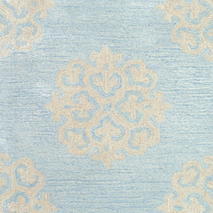 Moskell Handgefertigter Teppich Nil aus Wolle in Blau
