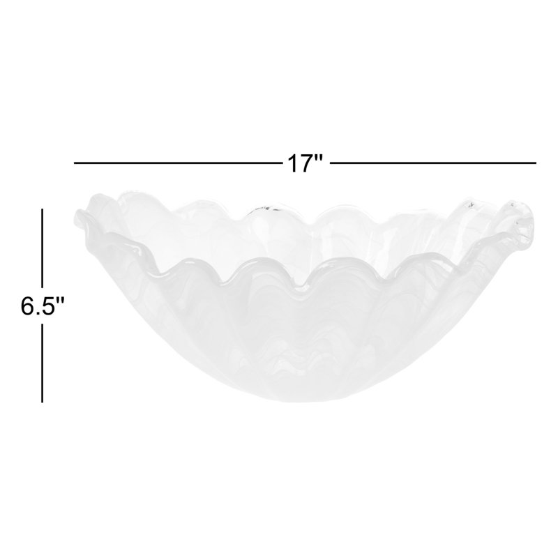 VIETRI Onda Glass Serving Bowl, Green