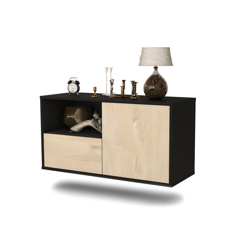 Haimes Unfinished Floating TV Stand, Cedar