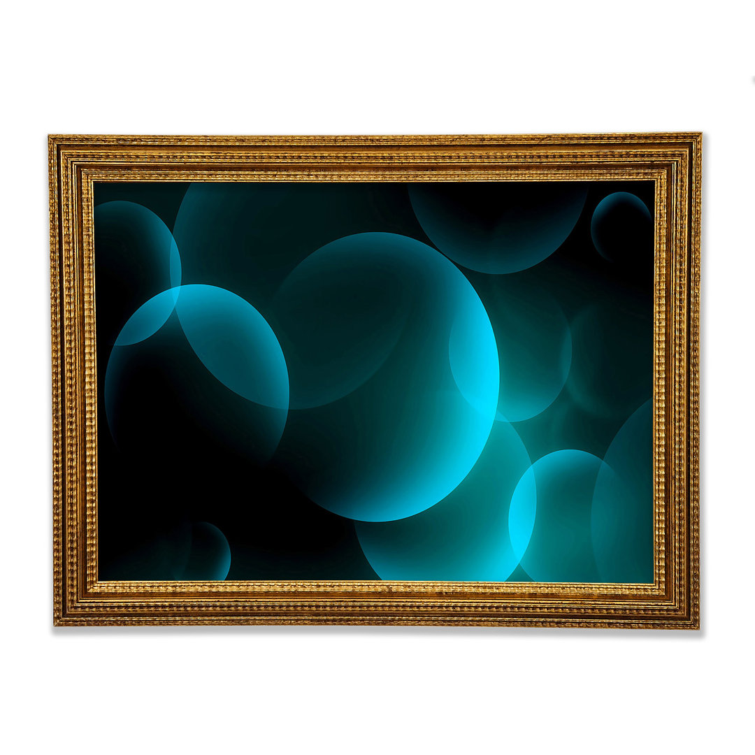 Gerahmtes Wandbild Turquoise Big Bubbles