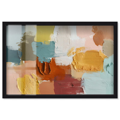 «Sunset Masonry II Shadowbox Print», art mural abstrait par Art Remedy, cadre noir, 16 x 11