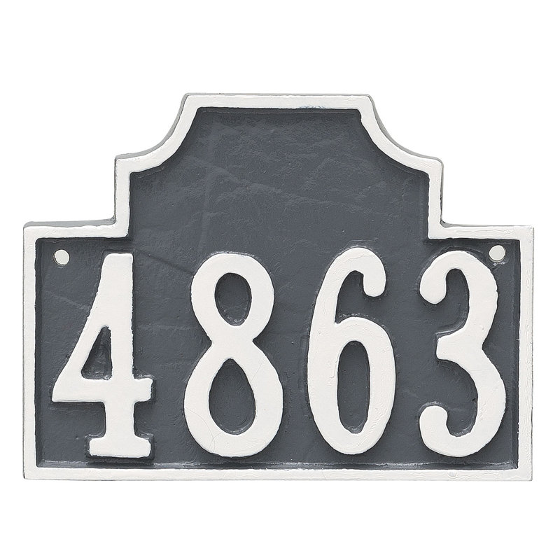 Plaque d’adresse murale sur 1 ligne beckford, Gris / Blanc