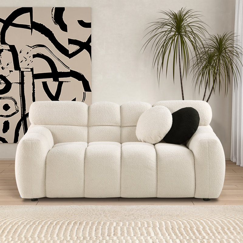 Kieayla 64.96'' Upholstered Loveseat, Beige