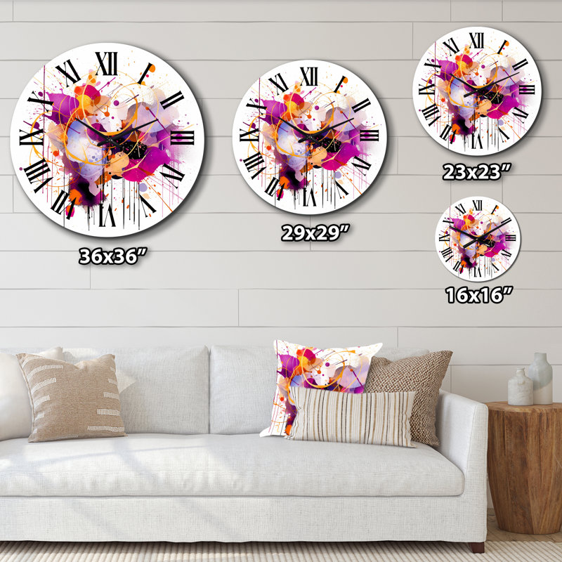 Horloge murale mauve, Très grand