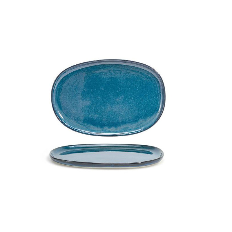 Assiette ovale 13 "Artefact® - indigo