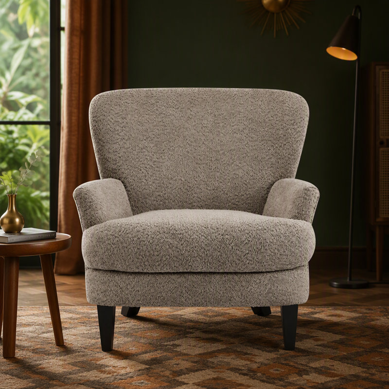 Fauteuil club rembourré Gerald Boucle