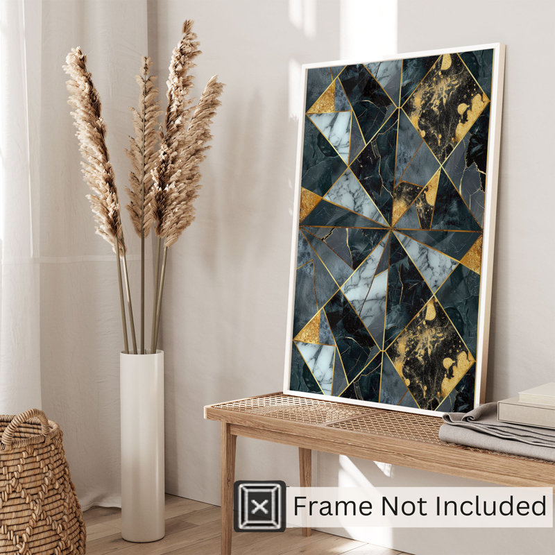«Abstract Geode Shapes IV», reproduction d'art moderne sans cadre, H 30 po x l 20 po