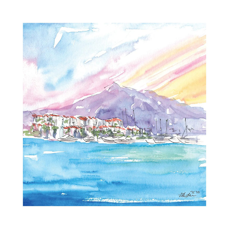 Luxury Mediterranean Harbour Of Puerto Banus Spain - Wrapped Canvas Print, 45.72 cm H x 45.72 cm W