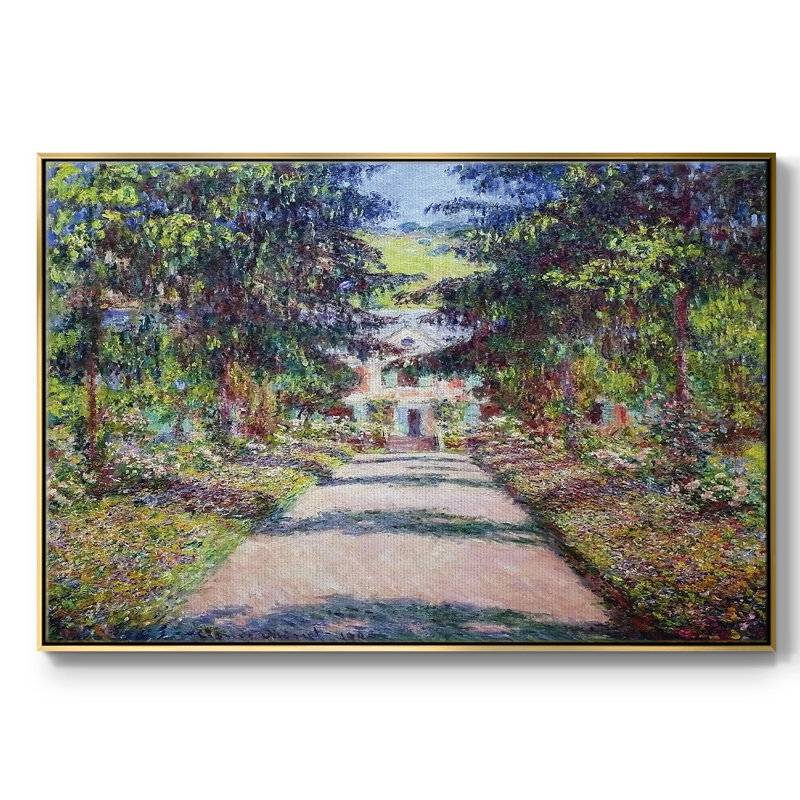 Sentier dans le jardin de Monet à Giverny, 1900, reproduction d'art encadrée sur toile par Claude Monet